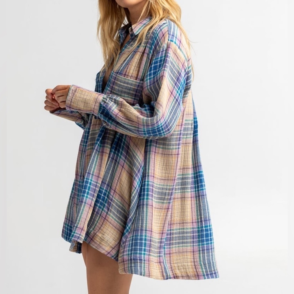 FREE PEOPLE Voyage Shirt Dress Size XS - Picture 4 of 12